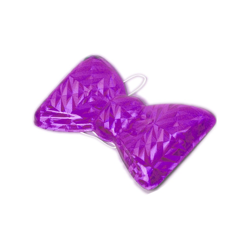 Purple Mylar Cool Bow Tie Butler Doctor Gangster Clown Nerd Costume Accessory