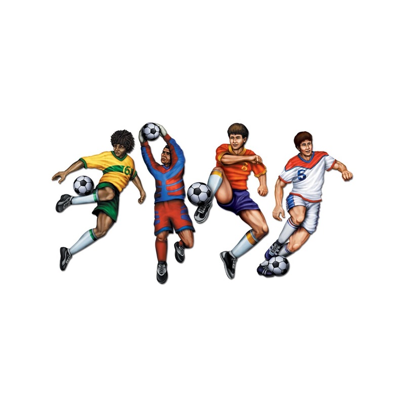 Set Of 4 Soccer Player Cutouts 20″ Party Decoration