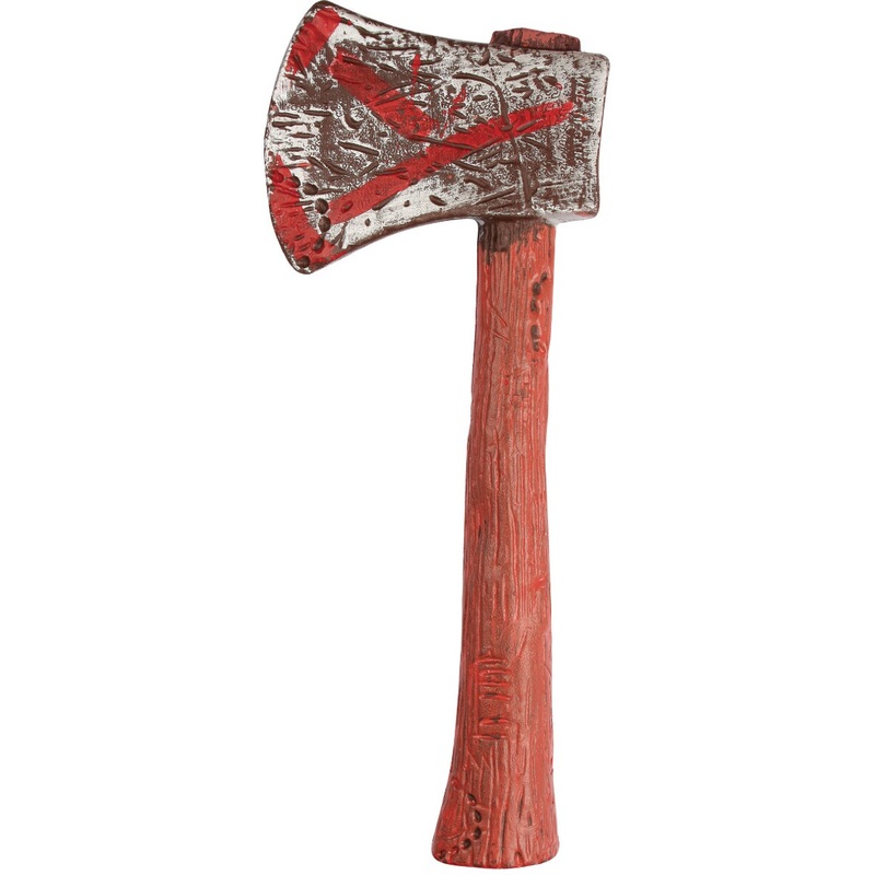Toy Faux Bloody Murderer Weapon Undead Zombie Hunter Axe Costume Accessory