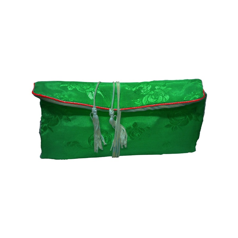 Vintage Style 1970s 70s Green Flower Hand Bag Purse Costume Accessory