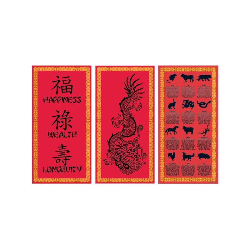 Wall Cut Outs Chinese Banner Scripts Poster Figurine Prop Decoration
