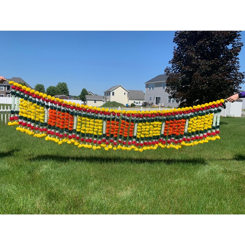 9.6 Feet Jumbo Marigold Jasmine Door Toran Hanging Valance Marygold Festival Garland Puja Diwali Decoration Day of the Dead Dia De Los Muertos Ofrenda Mexican Fiesta Halloween Decor