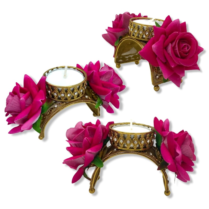 Rose Diwali Candle Holder, Diwali Diya, Diwali Decor, Diwali Decoration, Diwali Candle, Diwali Favors, Deewali Gifts