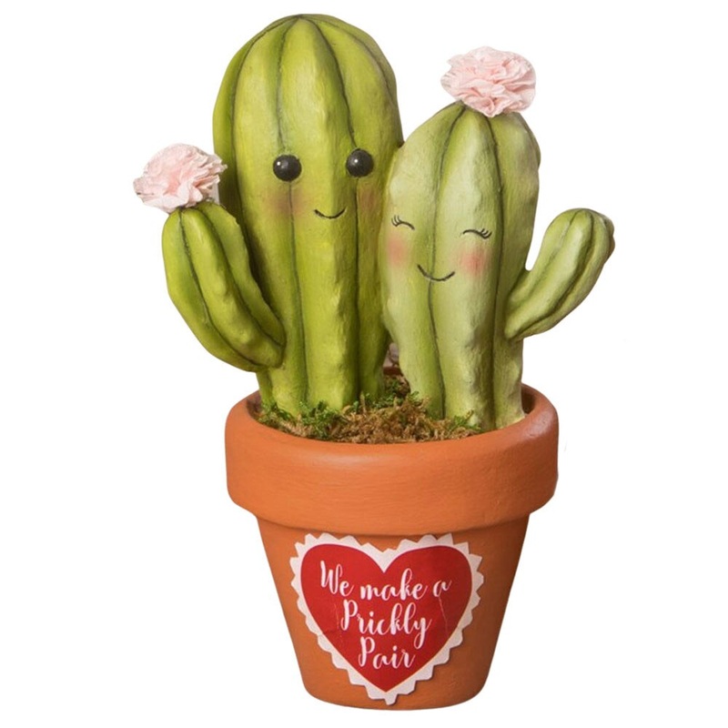 Valentine Prickly Pair Cacti 6″