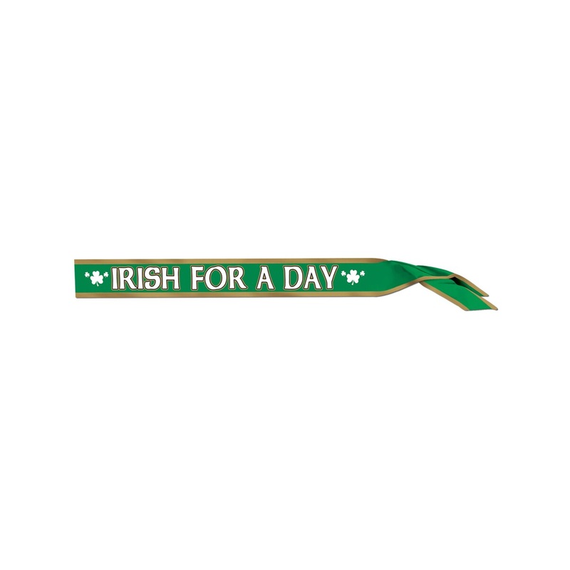 Adults Saint Patricks Day Irish For A Day Satin Sash Costume Accessory