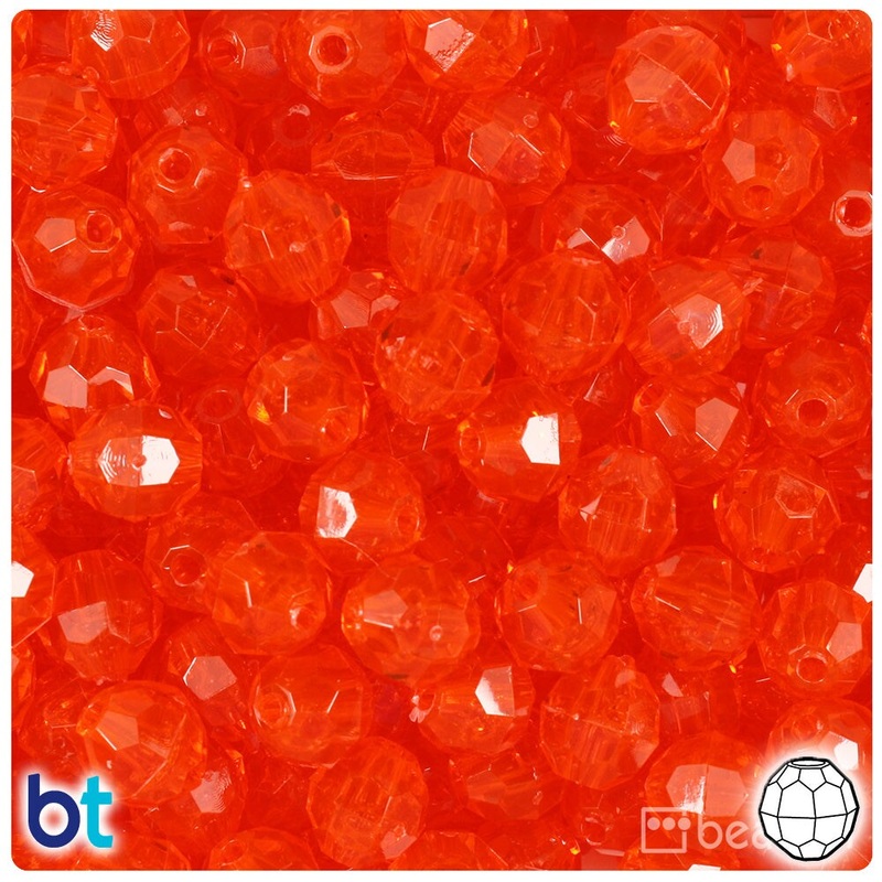 BeadTin Hyacinth Transparent 10mm Faceted Round Plastic Craft Beads (225pcs)
