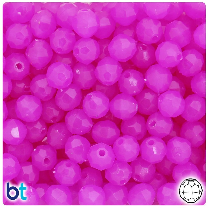 BeadTin Purple Glow 10mm Faceted Round Plastic Craft Beads (225pcs)