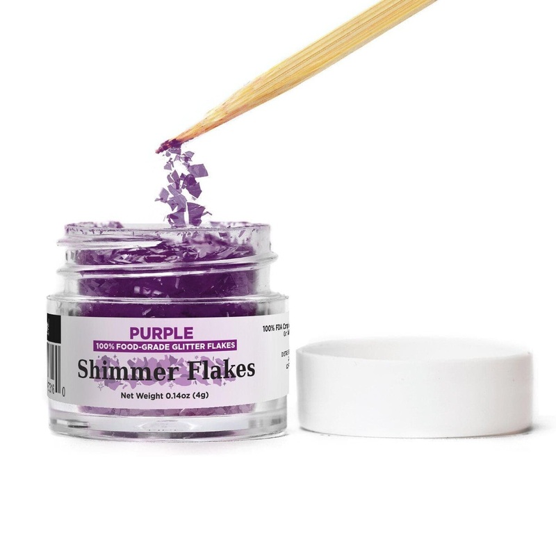 Purple Edible Shimmer Flakes 4 Gram Jar