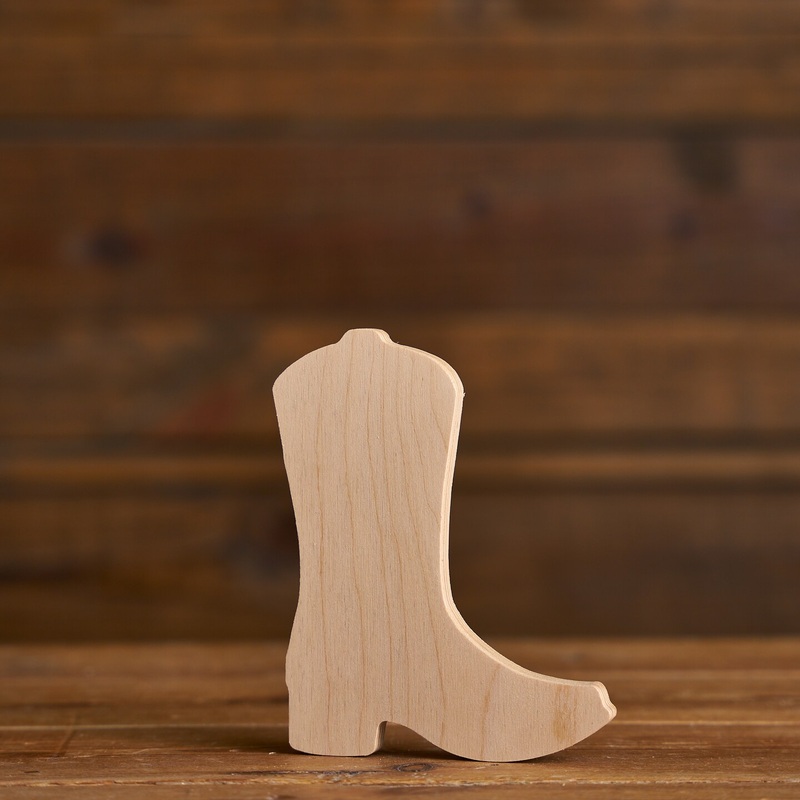 6 in. Unfinished Wooden Boot Shape