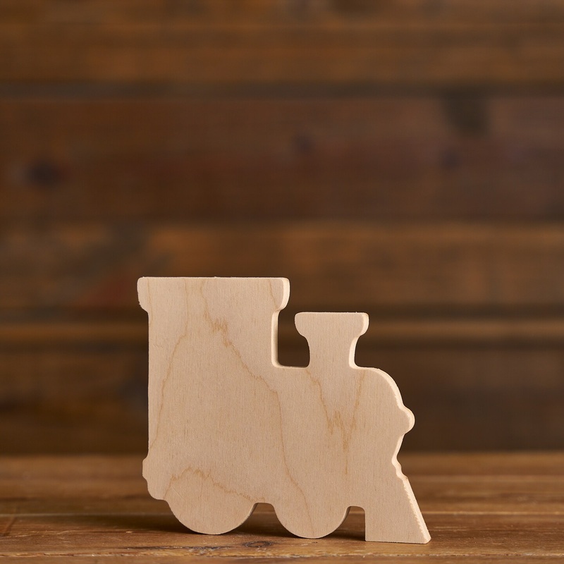 6 in. Unfinished Wooden Train Shape