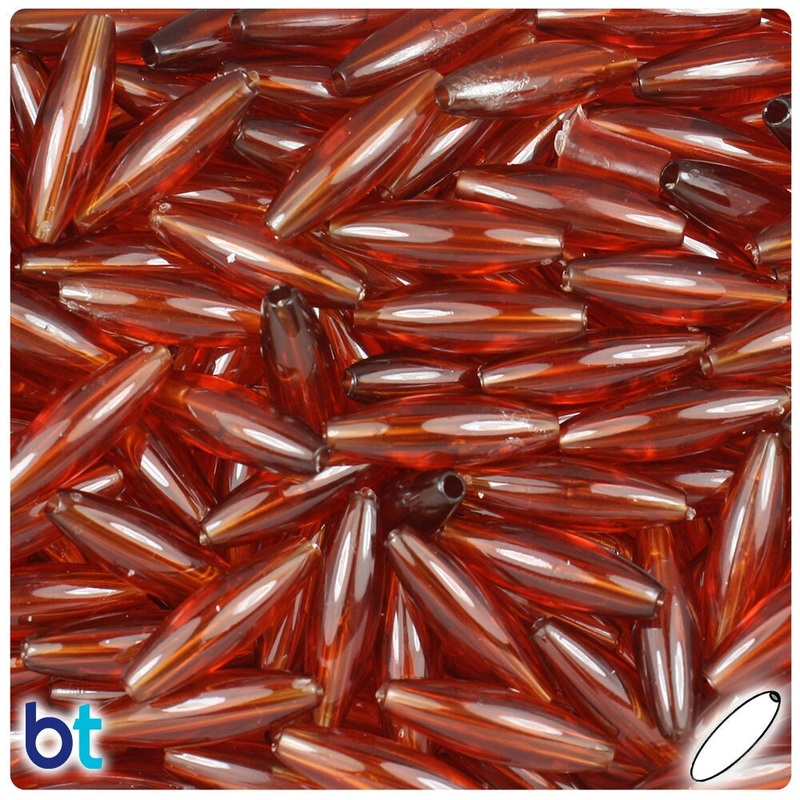 BeadTin Tortoise Transparent 19mm Spaghetti Plastic Craft Beads (150pcs)