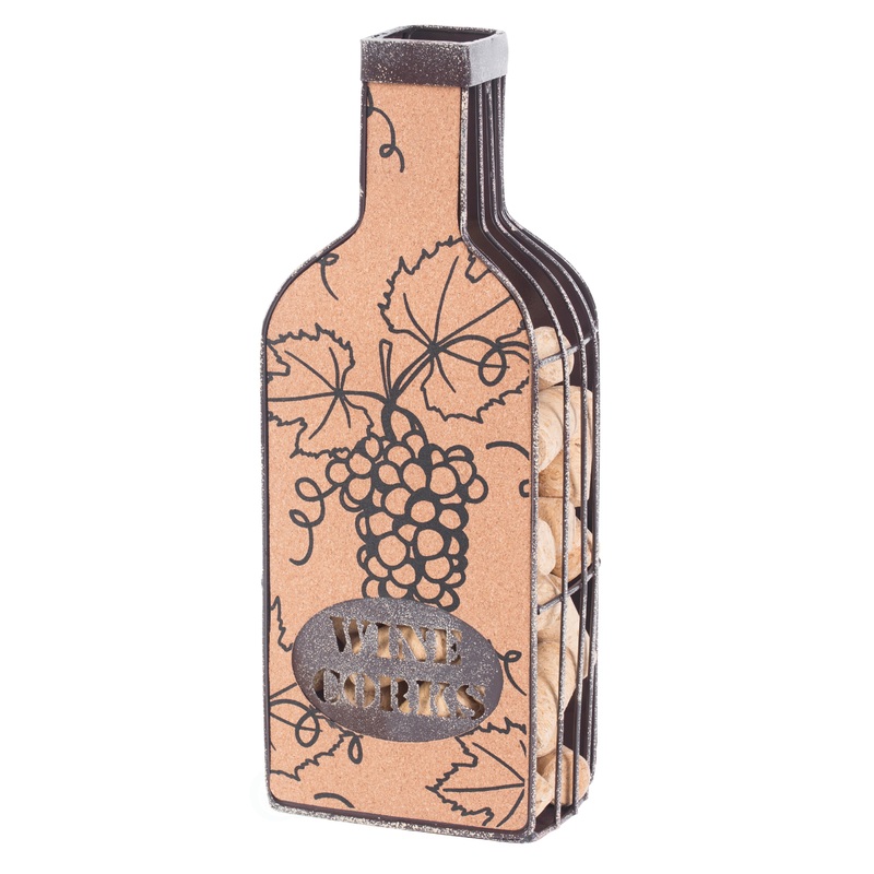 Vintage Metal Bottle Shaped Wine Cork Holder