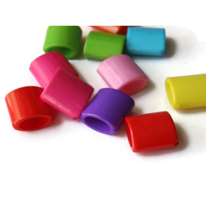 12 18mm Mixed Color Oval Acrylic Beads Plastic Beads Loose Large Hole Beads to String