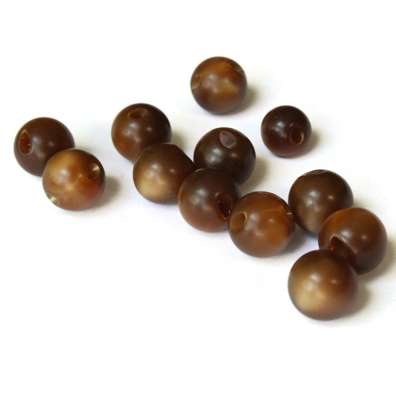 12 Brown Ball Buttons Moonglow Lucite Round Buttons Vintage Lucite Buttons