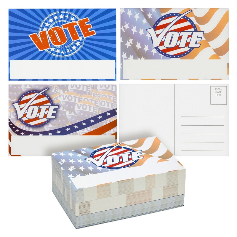 120 Pack Patriotic Postcards for Voters, 3 Red White Blue American Flag Designs for Election Day, Get Out the Vote Cards (4×6 In)