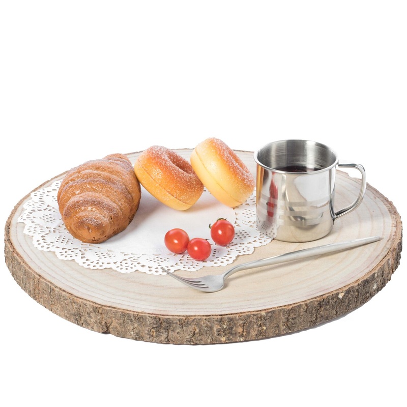 Barky Natural Wood Slabs Rustic Ornament Slice Tray Table Charger