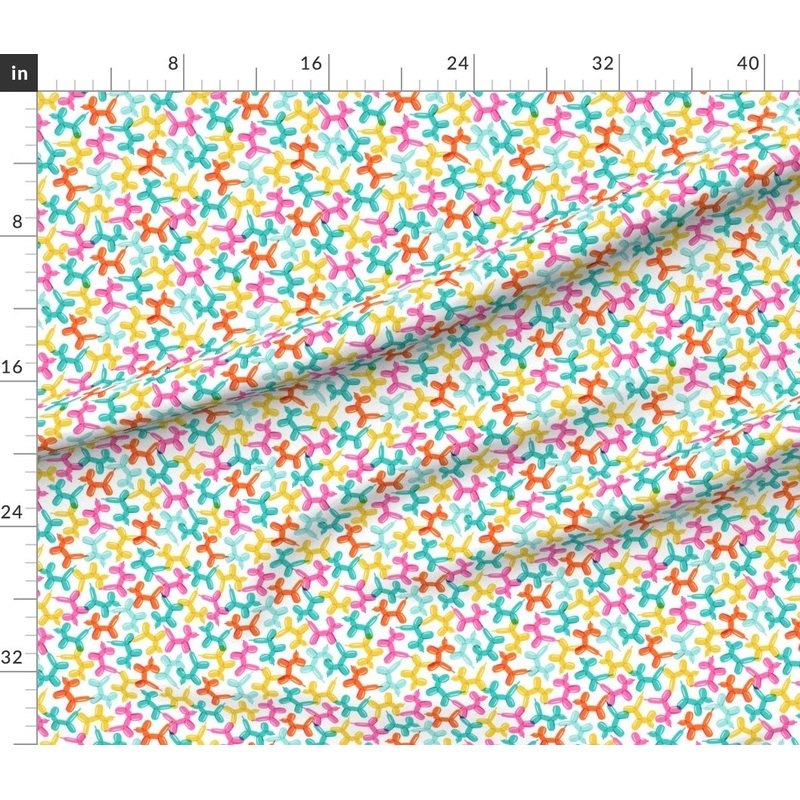 Petal Signature Cotton by the Yard or Fat Quarter Balloon Dogs Party Celebration Birthday Colorful Custom Printed Fabric by Spoonflower