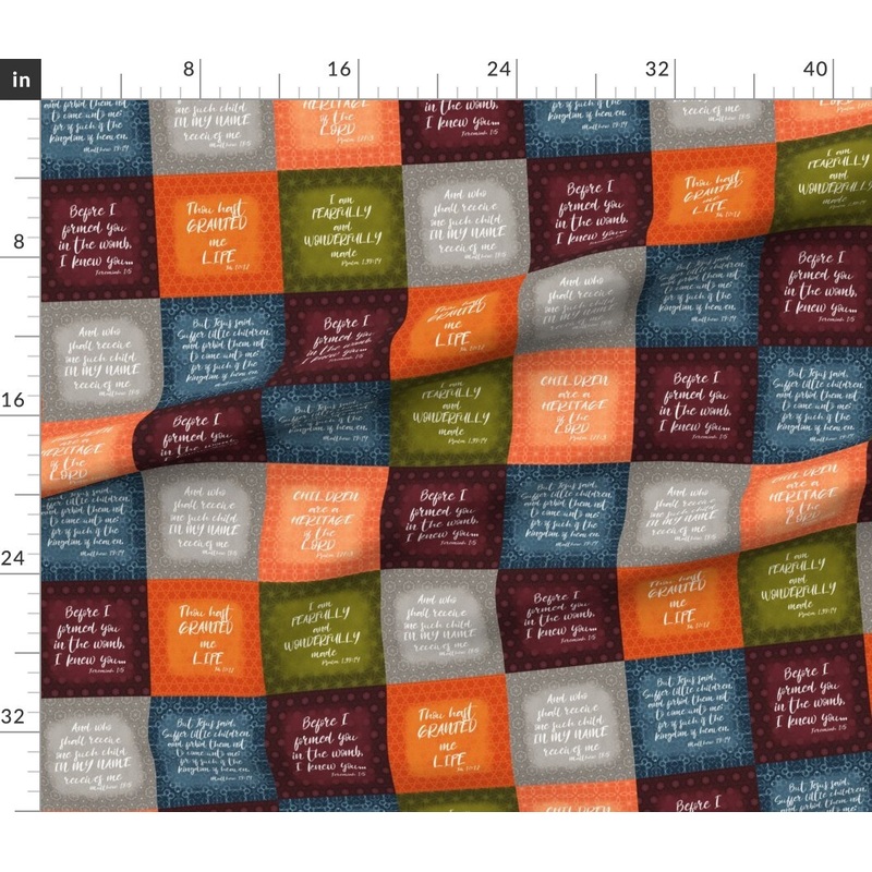 Petal Signature Cotton by the Yard or Fat Quarter Bible Verse Wholecloth Cheater Quilt Baby Christian Bible Verse Patchwork Quilt Topper Custom Printed Fabric by Spoonflower