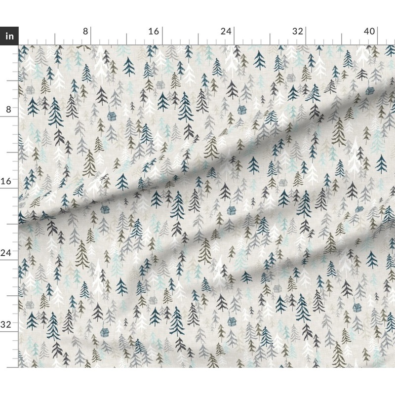 Petal Signature Cotton by the Yard or Fat Quarter Earth Alpine Outdoors Pine Forest Snow Winter Custom Printed Fabric by Spoonflower