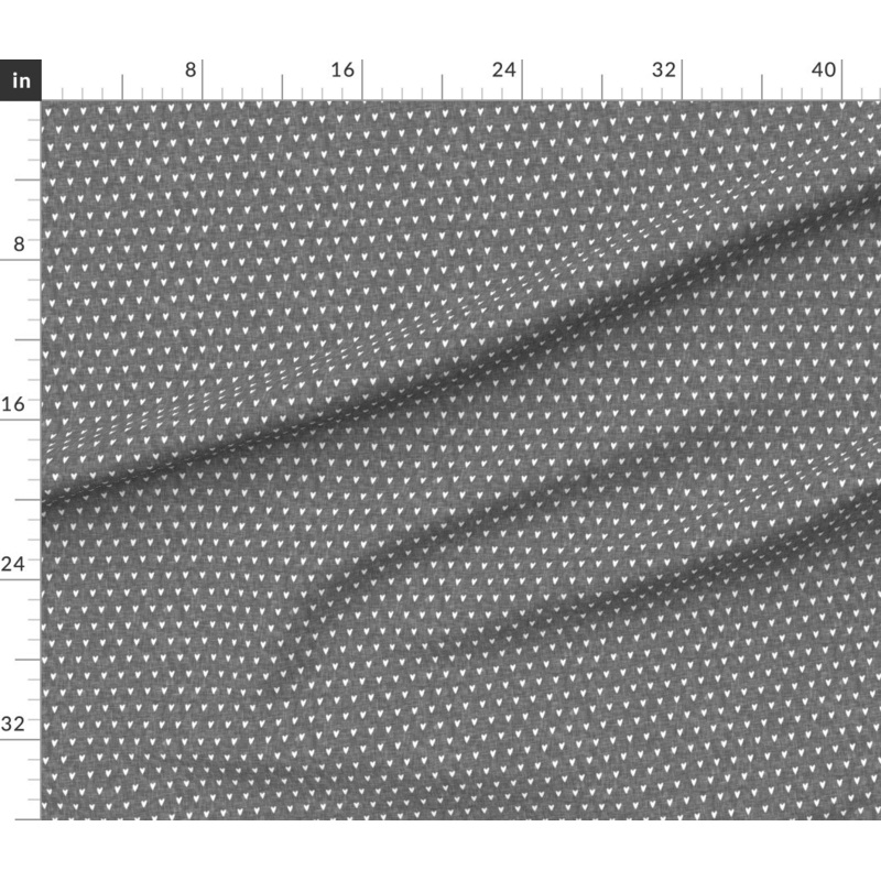 Petal Signature Cotton by the Yard or Fat Quarter Hearts Gray Valentines Day Valentine Monochrome Cute Little Small Custom Printed Fabric by Spoonflower