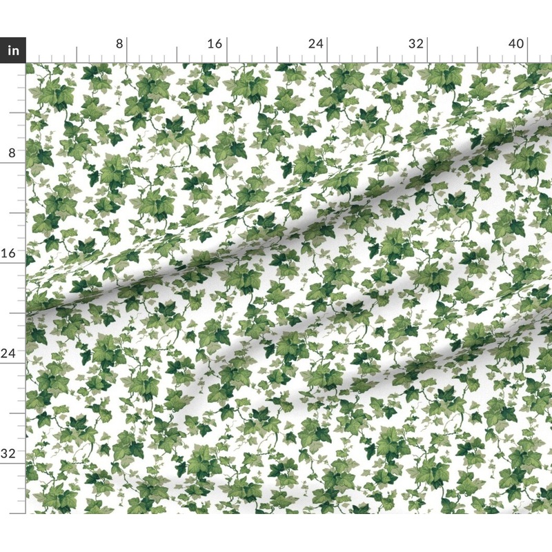 Petal Signature Cotton by the Yard or Fat Quarter ivy leaves,botanical,english ivy,vines,greenery Custom Printed Fabric by Spoonflower