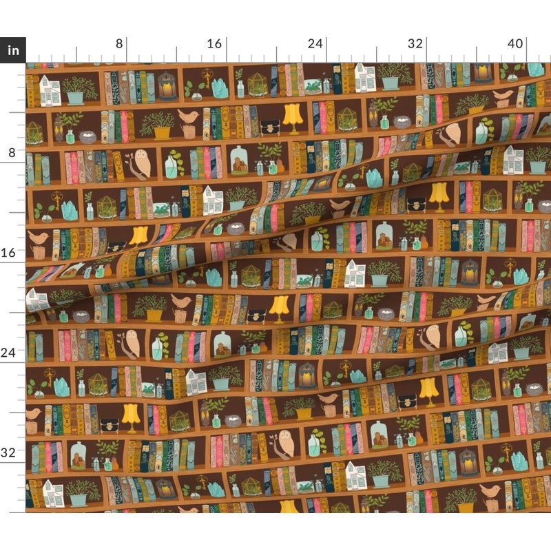 Petal Signature Cotton by the Yard or Fat Quarter Library Home Reading Books Bookshelf Custom Printed Fabric by Spoonflower