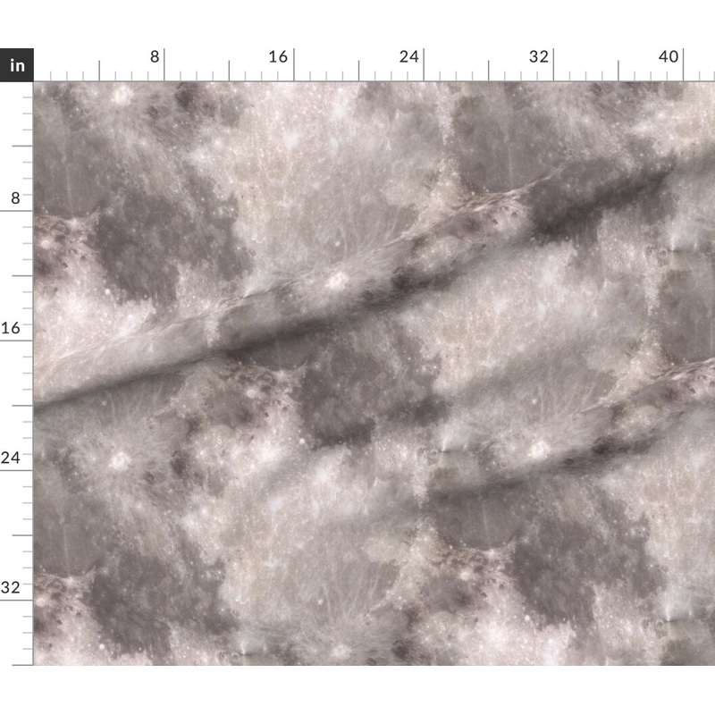 Petal Signature Cotton by the Yard or Fat Quarter Lunar Moon Texture Planet Space Map Modern Home Decor Custom Printed Fabric by Spoonflower