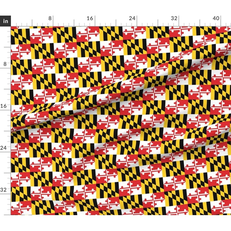 Petal Signature Cotton by the Yard or Fat Quarter Maryland Flags Flag Horse Racing State Sailing Naval Custom Printed Fabric by Spoonflower