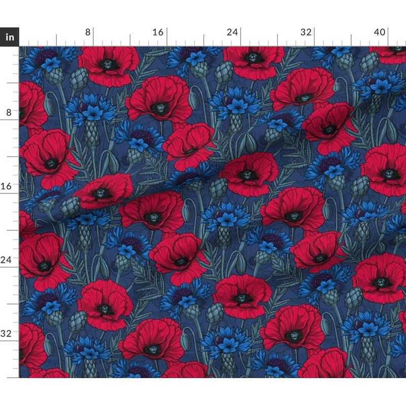 Petal Signature Cotton by the Yard or Fat Quarter Maximalist Floral Saturated Flowers Botanical Wildflower Rich Bold Lush Custom Printed Fabric by Spoonflower