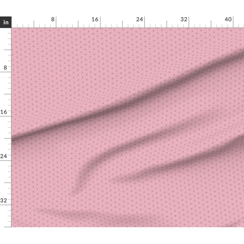 Petal Signature Cotton by the Yard or Fat Quarter Mini Slaying Nezuko Asa Pattern Sashiko Lines Pink Star Japanese Traditional Hexagon Custom Printed Fabric by Spoonflower