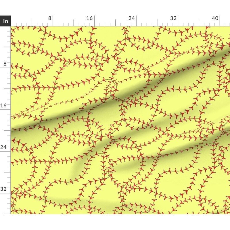 Petal Signature Cotton by the Yard or Fat Quarter Softball Girls Sports Abstract Custom Printed Fabric by Spoonflower