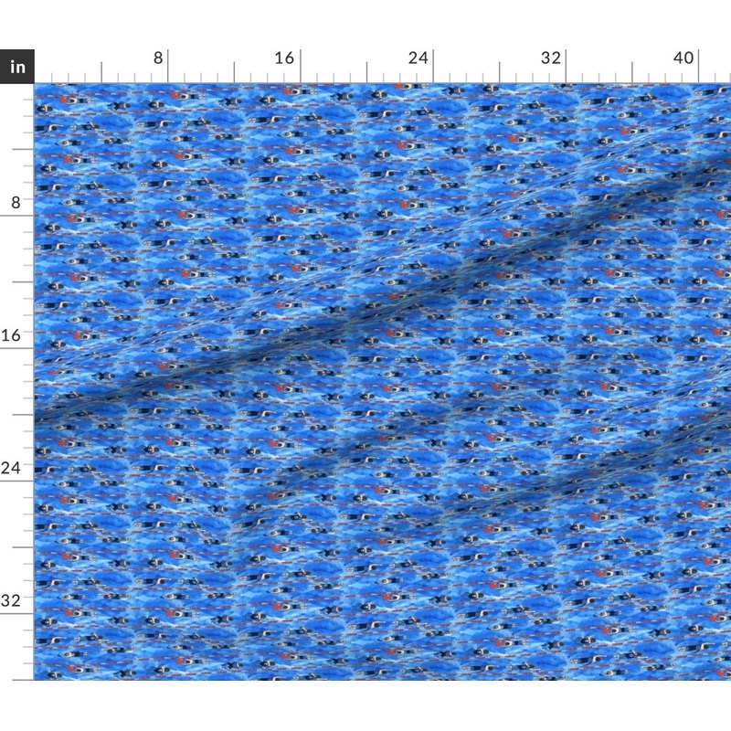 Petal Signature Cotton by the Yard or Fat Quarter Swimmers Swimming Swim Team Pool Sports Custom Printed Fabric by Spoonflower