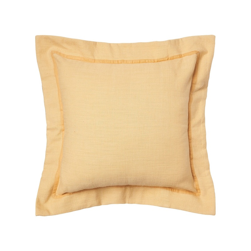 18″ x 18″ Cotton Flange Decorative Throw Pillow With Insert
