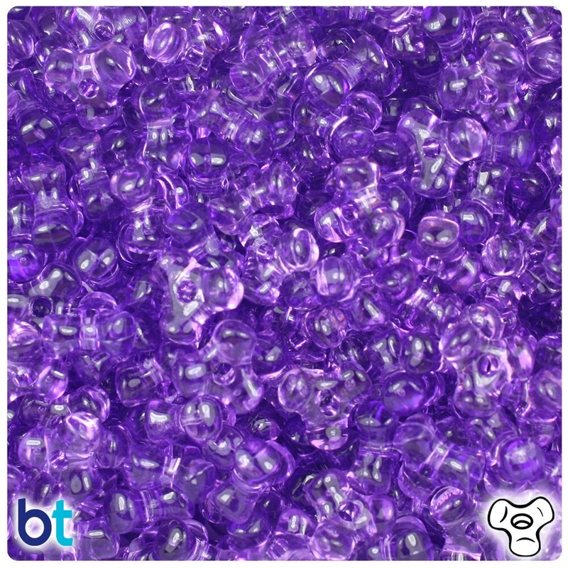 BeadTin Amethyst Transparent 11mm TriBead Plastic Craft Beads (500pcs)