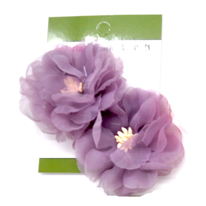 Belagio Colorfast Floral Accents, 2.50″ Diameter, Organza Flower, 2 Piece Pack, Lilac
