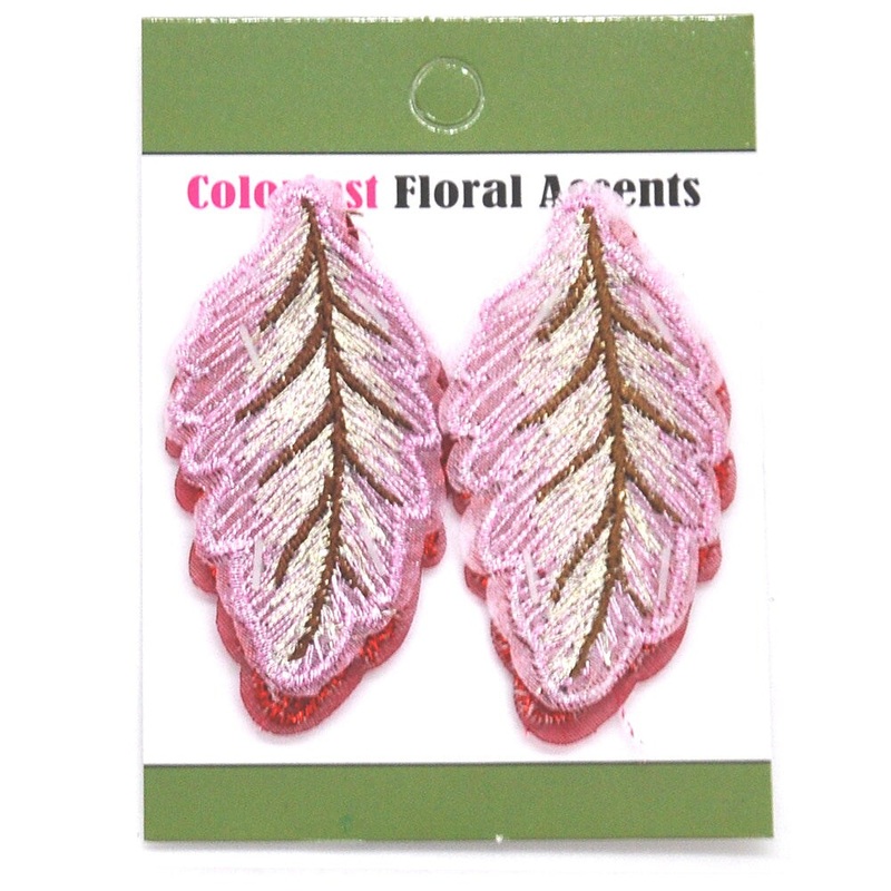 Belagio Colorfast Floral Accents, 2″ Diameter, Embroidered Flowers, 2 Piece Pack, Dusty Rose
