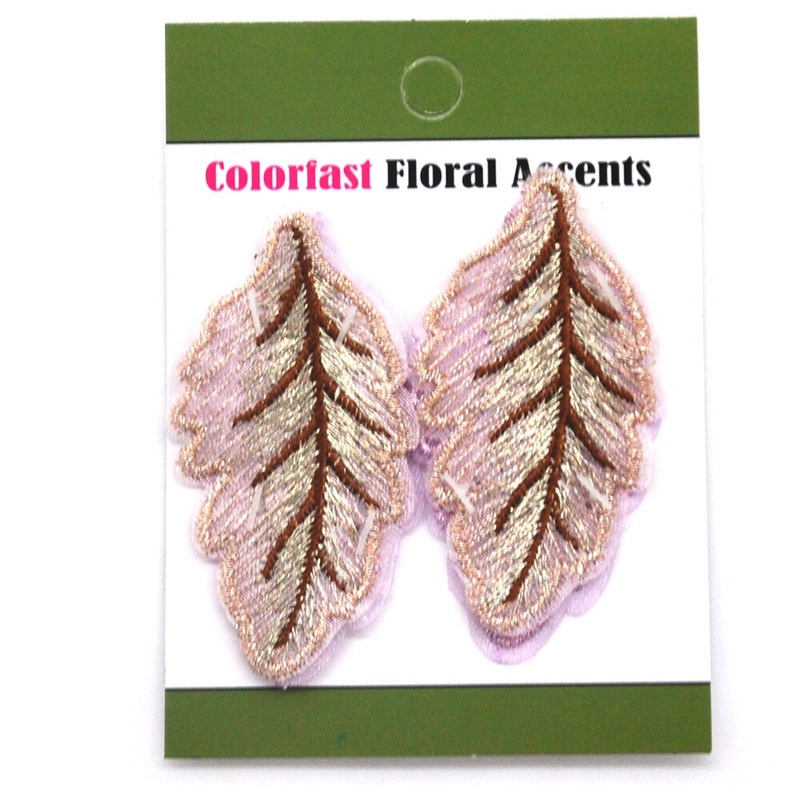 Belagio Colorfast Floral Accents, 2″ Diameter, Embroidered Flowers, 2 Piece Pack, Peach
