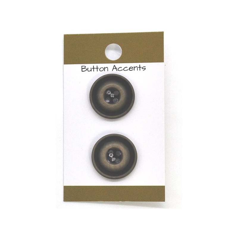 Belagio Resin Buttons, 0.75″ Diameter, Square Inset Design, 2 Piece Pack, Brown