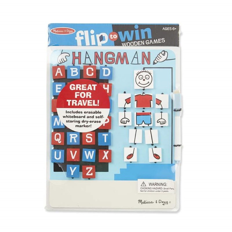Melissa & Doug Flip to Win Hangman Travel Game White Board Dry Erase Marker