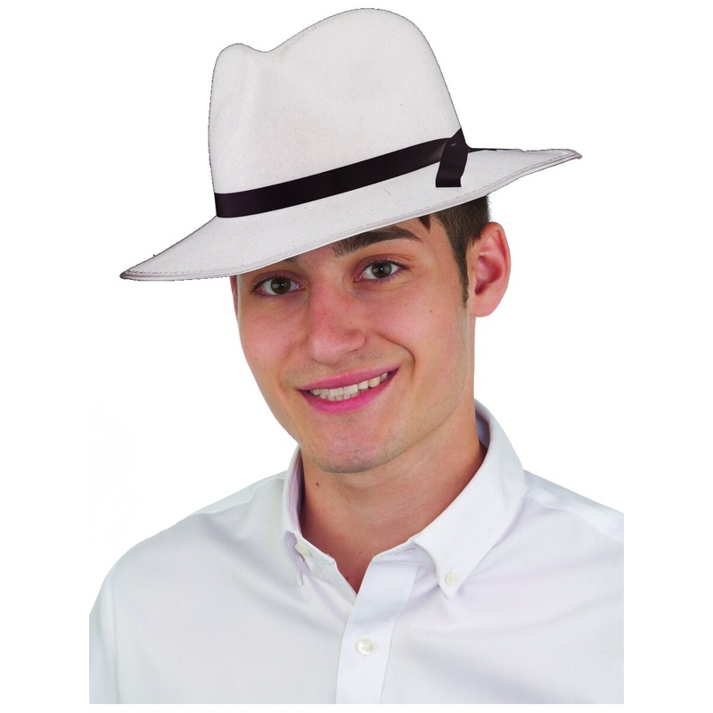 Permafelt White Gangster Hat Large Costume Accessory