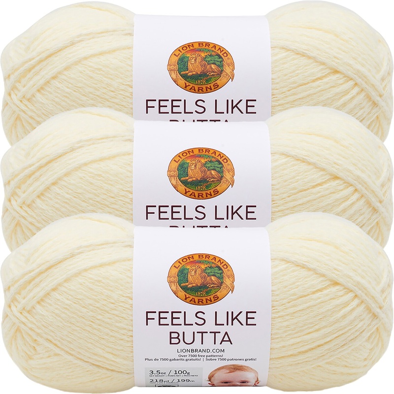 (3 Pack) Lion Brand Yarn Feels Like Butta Yarn, Lemon