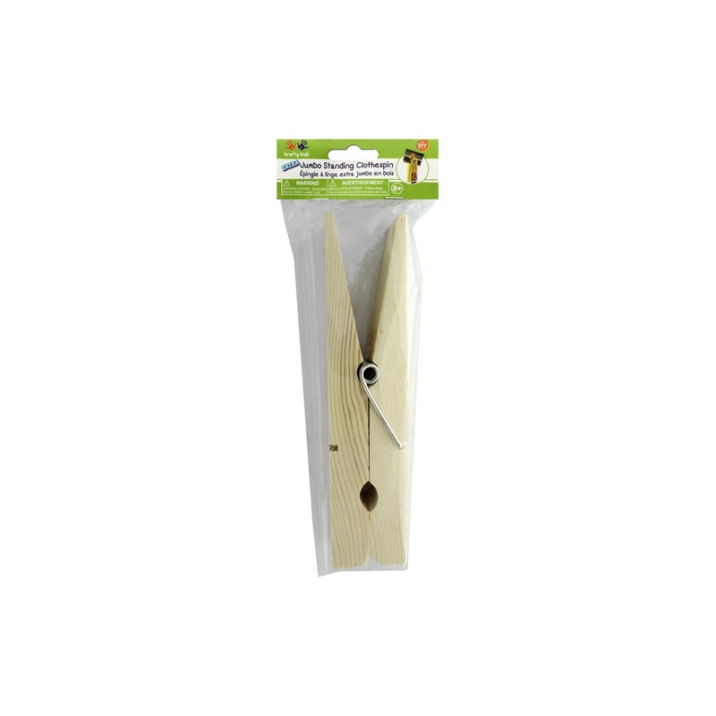 Multicraft Wood Clothespin Jumbo Standing 8.3″ Nat