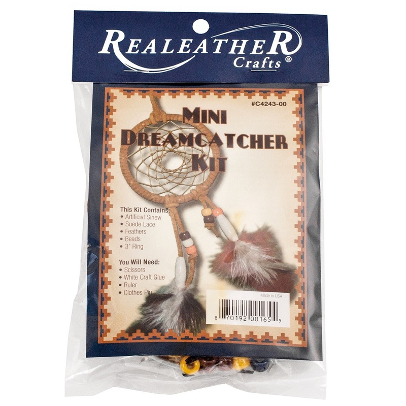 Realeather(R) Crafts Mini Dreamcatcher Kit 3″