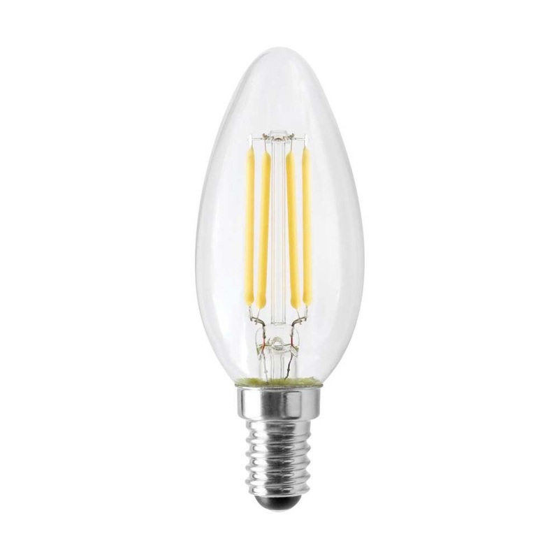 Satco 4.5 Watt B11 LED Clear 350 Lumens 3000K E14 European base 120 Volt