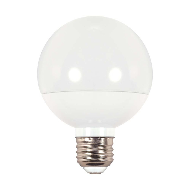 Satco 4w 120v G25 LED White Finish 360Lm 2700k Warm White E26 Base Dimmable Bulb