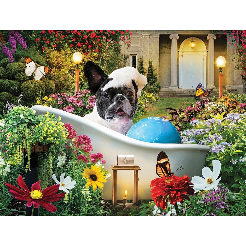 Sunsout Bubble Bath in the Garden 500 pc   Jigsaw Puzzle 72009