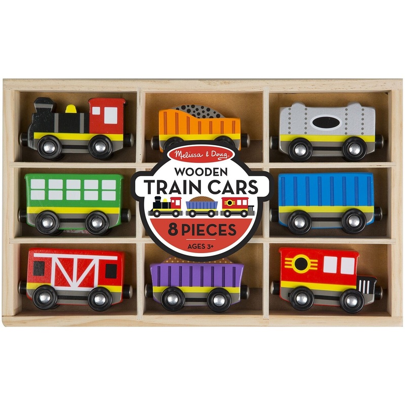 Melissa & Doug Wooden Train Cars