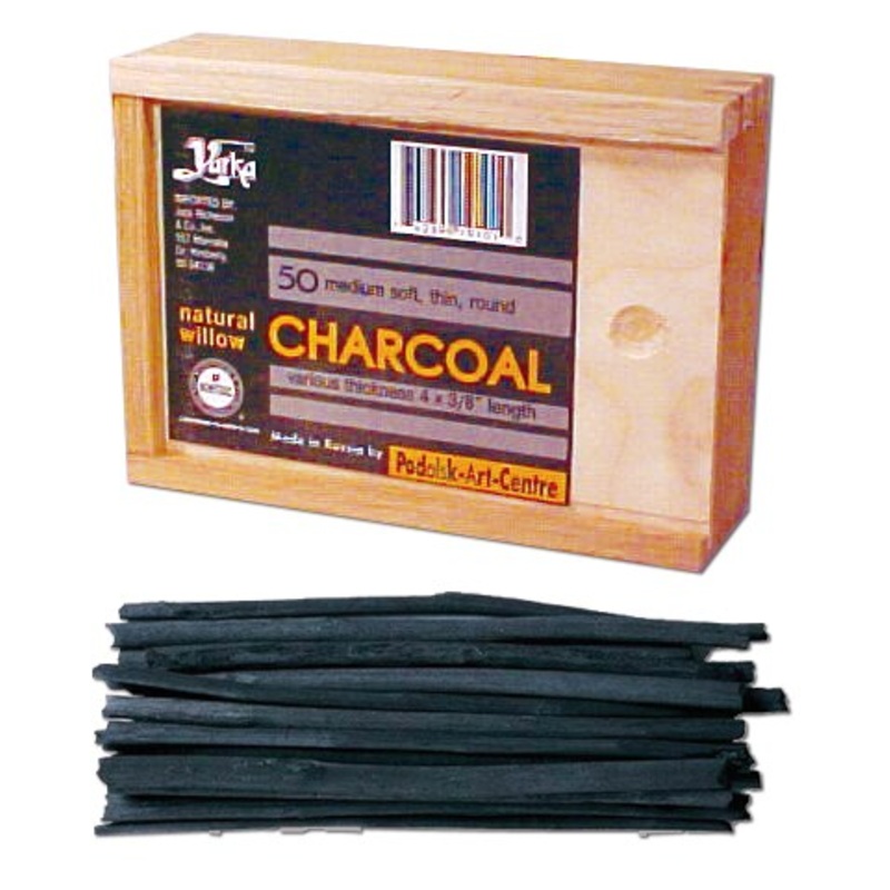 NATURAL WILLOW CHARCOAL IN WOOD BOX X50