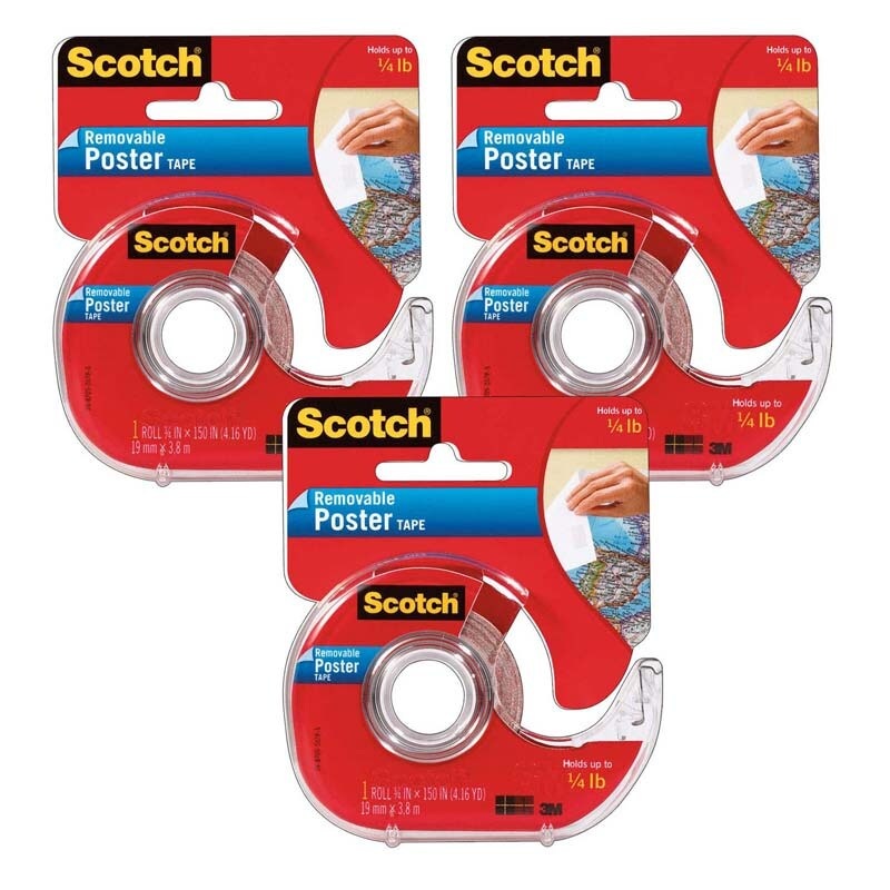 Removable Poster Tape with Dispenser, 3/4″ x 150