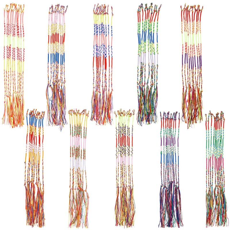 100 Pack Friendship Bracelets Bulk for Party Favors, DIY Arts and Crafts, One Size (Assorted Colors)